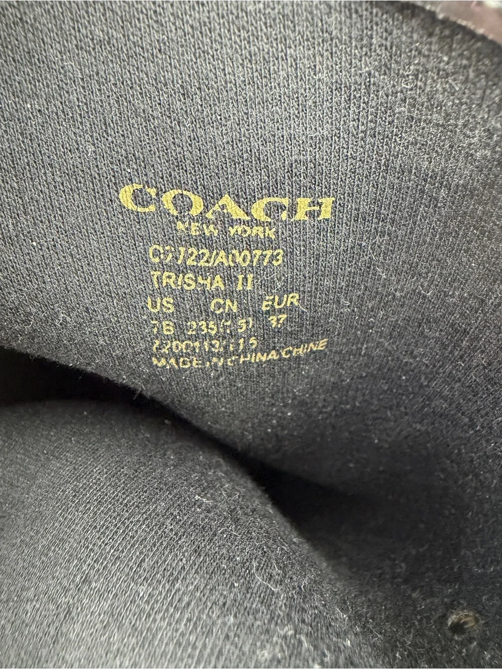 Coach Talia Black Rubber Boots Women’s Size 7